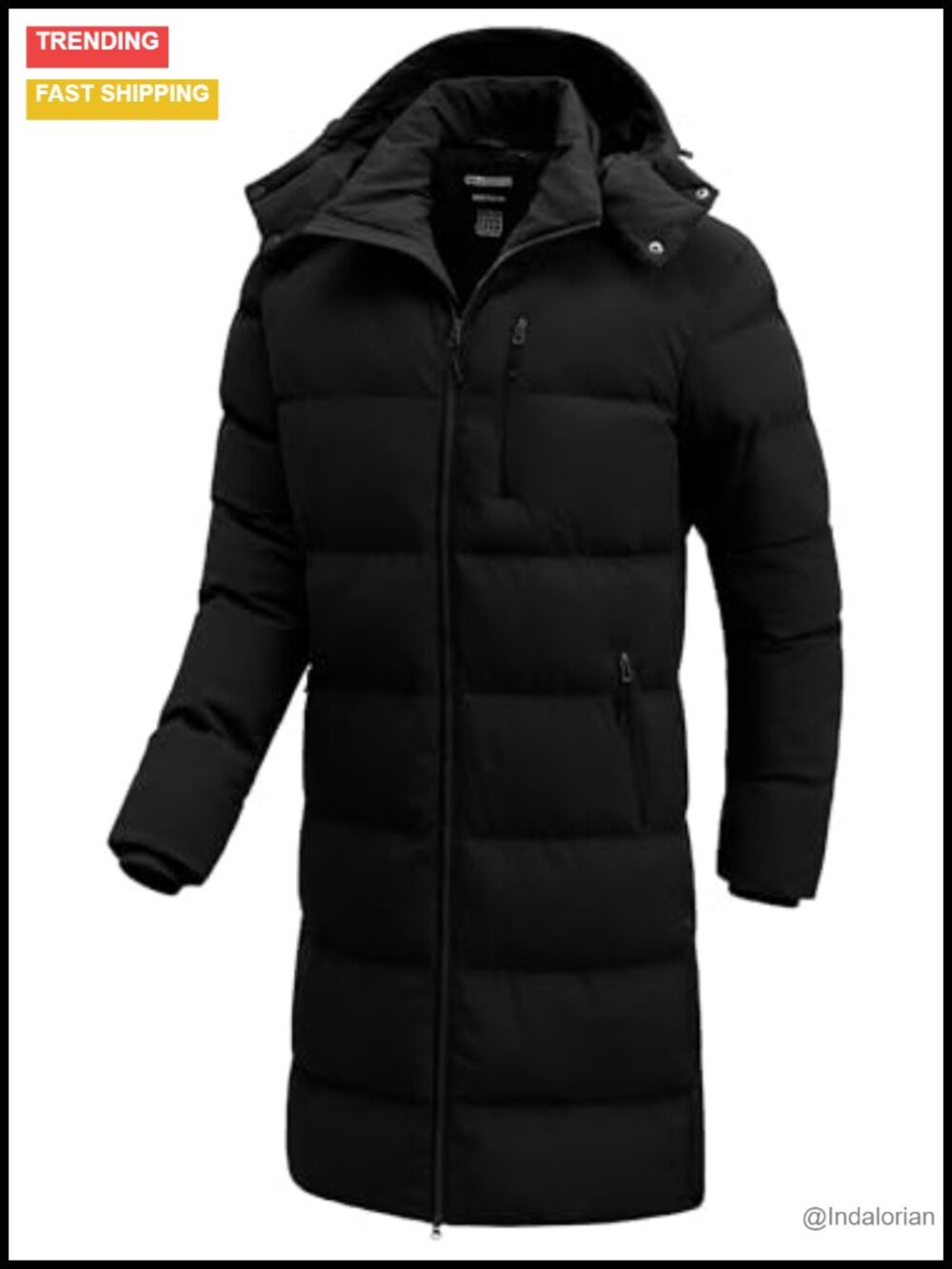 Men's Extra Long Waterproof Puffer Down Alternative Parka with Removable Hood